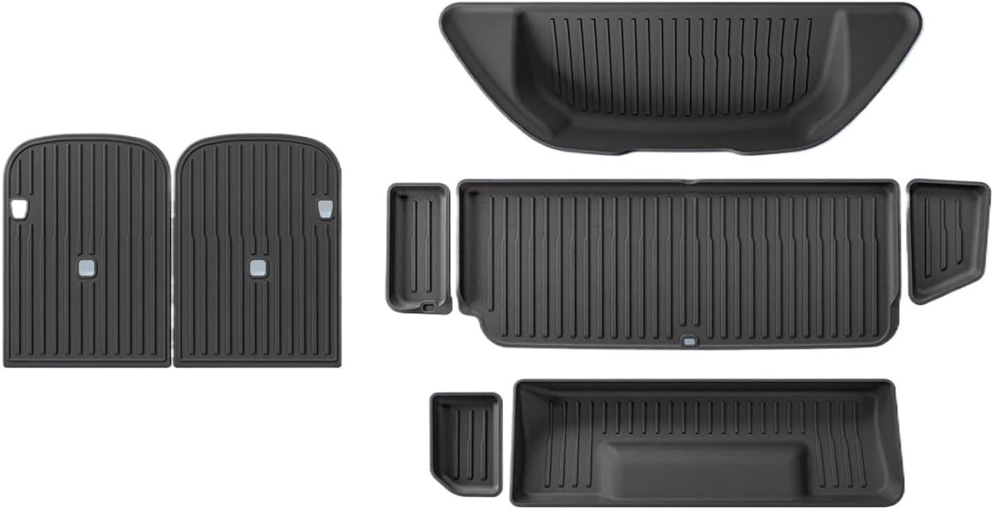 Compatible for Tesla Model X 2023 2024 TPE 3D Car Floor Mats Cargo Liner Trunk Pad Waterproof Protective Left Rudder(New 67MODELX4PCS)