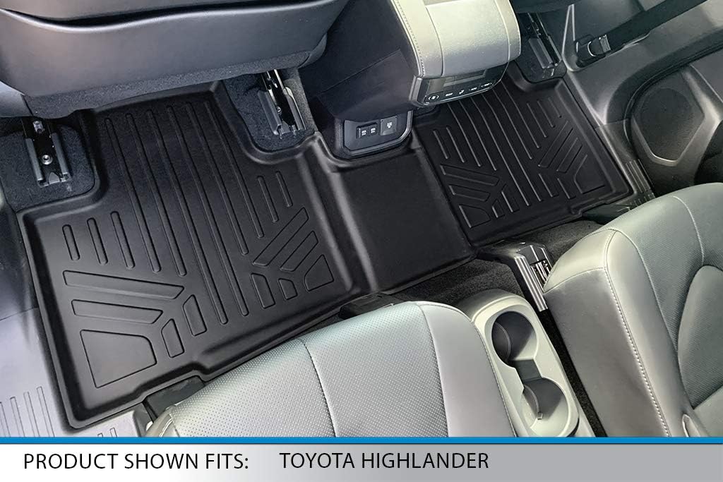 SMARTLINER Floor Mats 3 Row Liner Set Compatible with 2020-2025 Toyota Highlander
