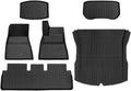 Compatible for Tesla Model 3 2024 Highland Floor Mats Cargo Liner Waterproof Anti-Slip Trunk Mat TPE Pads Left Right Rubber Accessories(RHD 6pcs)