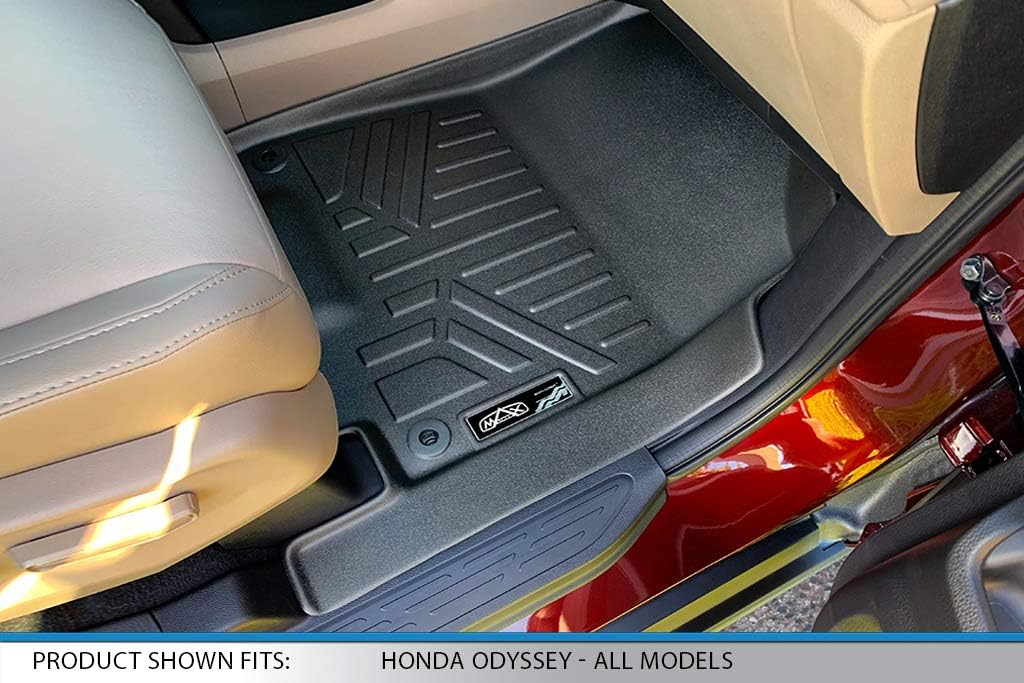 SMARTLINER Custom Fit Floor Mats 3 Rows and Cargo Liner Behind 3rd Row Set Compatible with 2018-2025 Honda Odyssey