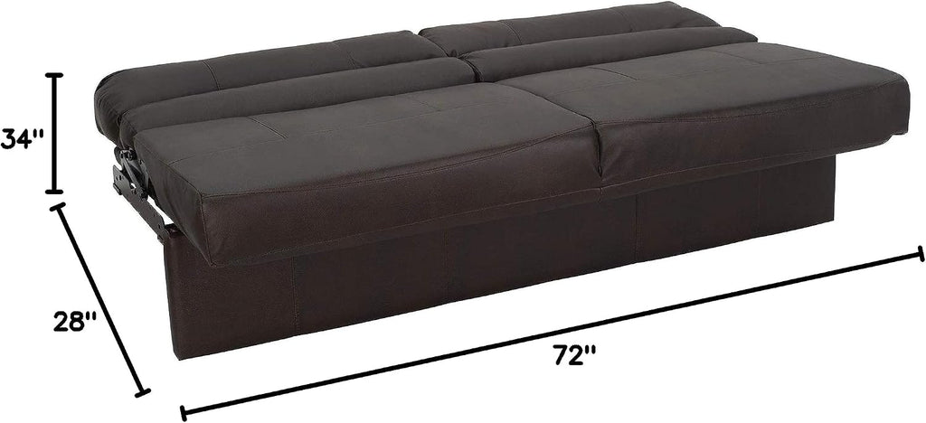 RecPro Charles RV Jackknife Sofa | Love Seat | Sleeper Sofa | Length Options 62', 68', 72' (72 Inch, Chestnut)