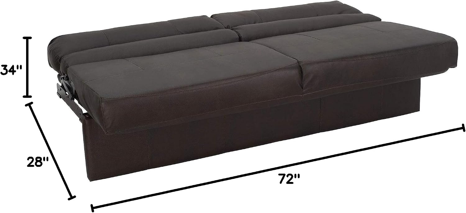 RecPro Charles RV Jackknife Sofa | Love Seat | Sleeper Sofa | Length Options 62', 68', 72' (72 Inch, Chestnut)