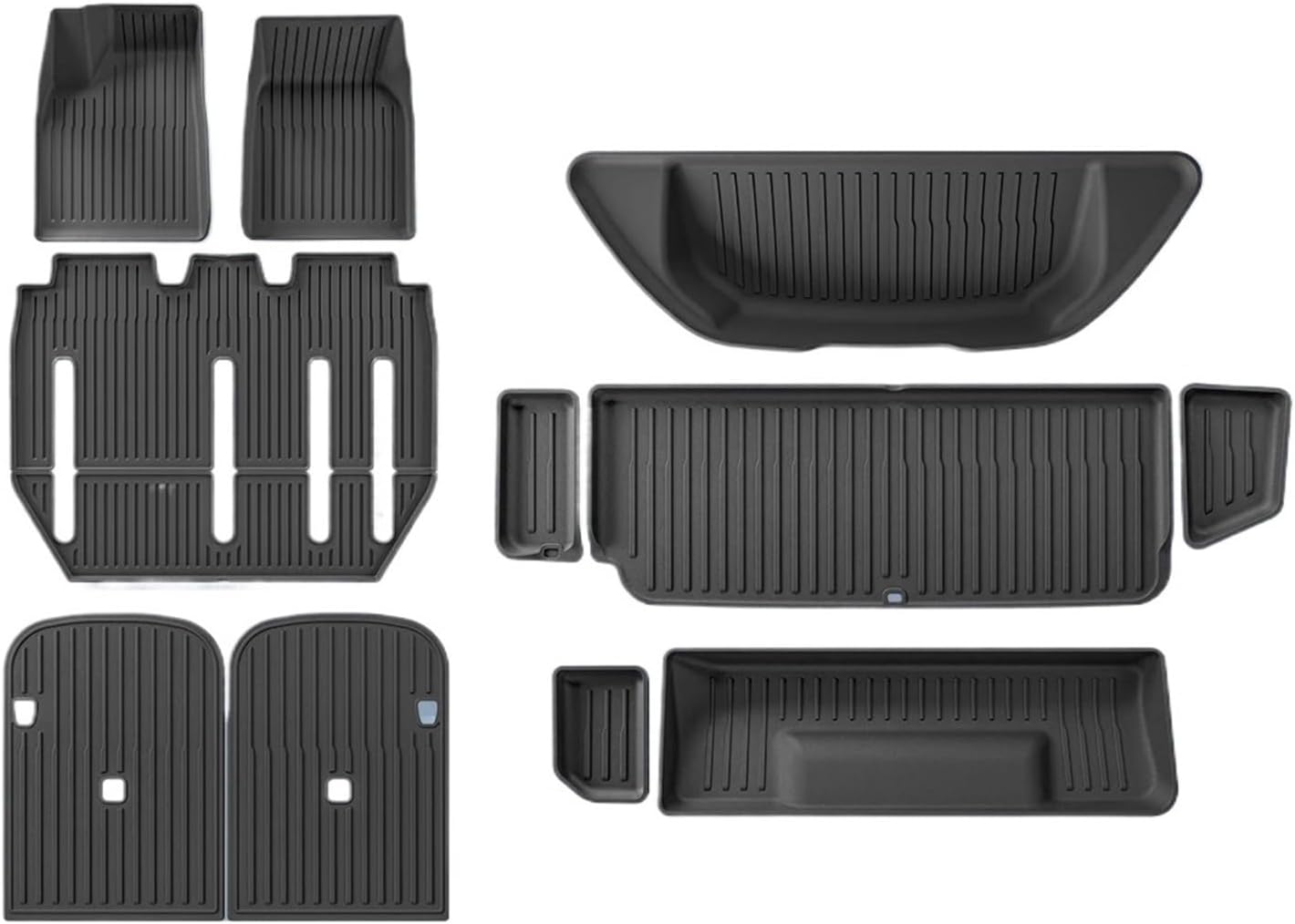 Compatible for Tesla Model X 2023 2024 TPE 3D Car Floor Mats Cargo Liner Trunk Pad Waterproof Protective Left Rudder(New 7MODELX5PCS)