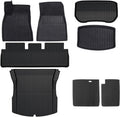 TPE Floor Mats Cargo Liner Compatible with Tesla Model 3 Highland 2024 All Weather Waterproof Anti-Slip Trunk Mats TPE Floor Liners(8PCS LHD)