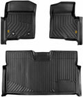 CAT® JustFit™ 3D Custom Fit Floor Mats for Ford F-150 Crew Cab 2010-2014, Full Set Front & Rear, Heavy Duty Rubber Floor Liners Laser Measured, Ford F150 Accessories