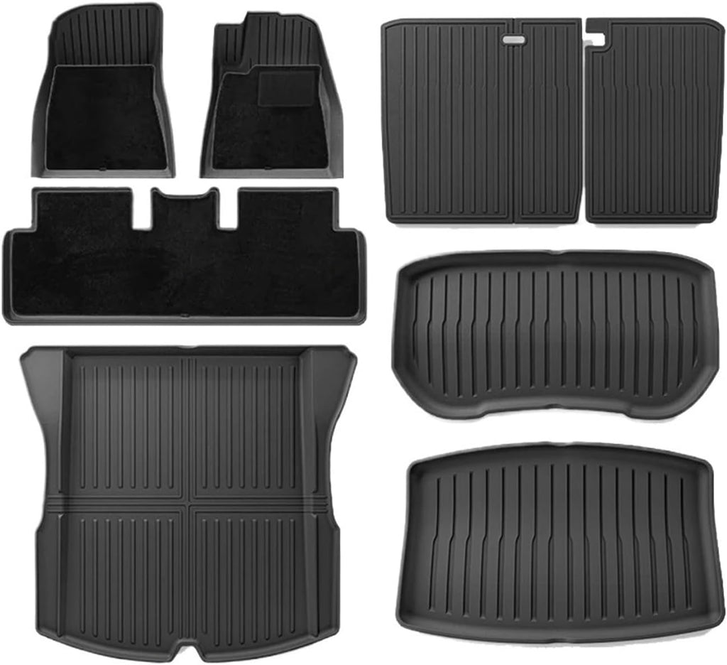 TPE Rubber Floor Mats 2024 Compatible with Tesla Model 3 Highland All Weather Waterproof Non-Slip Cargo Liner Trunk Mats Accessories(M3H RHD DL 11PCS)
