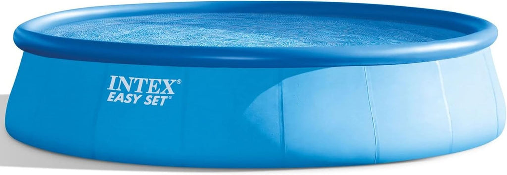 Intex Easy Set 18' x 48' Round Inflatable Above Ground Swimming Pool Set with Filter Pump, Ladder, Pool Cover, and Filter Cartridges (6 Pack)