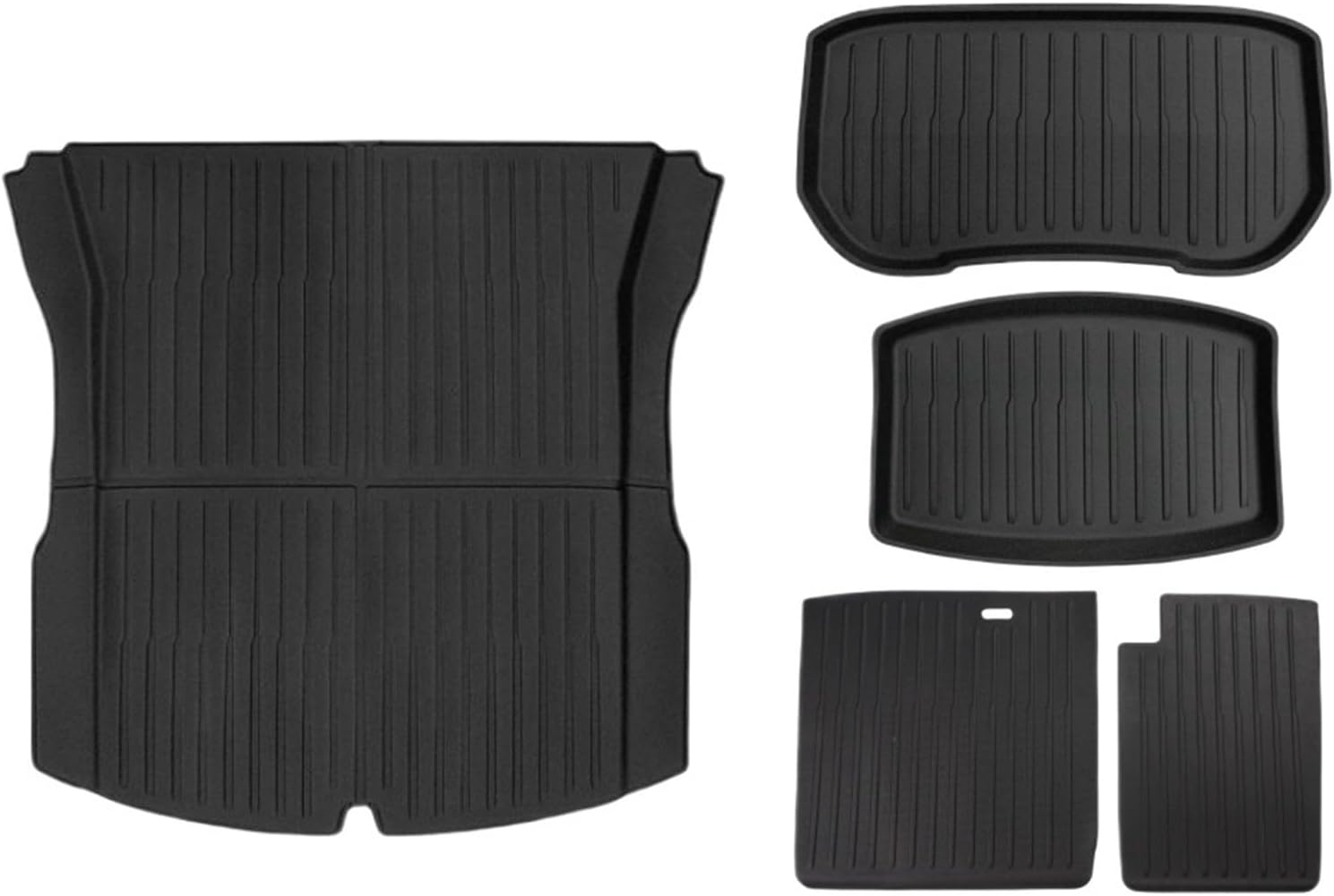 Compatible for Tesla Model 3 2024 Highland Floor Mats Cargo Liner Waterproof Anti-Slip Trunk Mat TPE Pads Left Right Rubber Accessories(Trunk 5pcs)