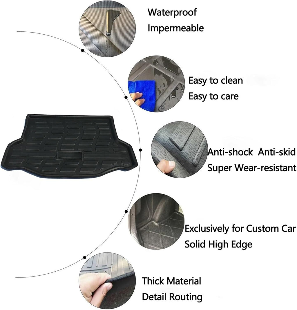 Car Trunk Mats Compatible with Toyota RAV4 RAV 4 XA40 2018 2016 2017 2015 2014 2013 Rear Luggage Boot FLoor Carpet Accsesories EVA Material, Black-b1