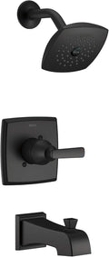 Delta Ashlyn 14 Series Bathtub and Shower Faucet Set, Matte Black Shower Head and Handle Set, Valve Trim Kit, Matte Black T14464-BL (Valve Not Included)