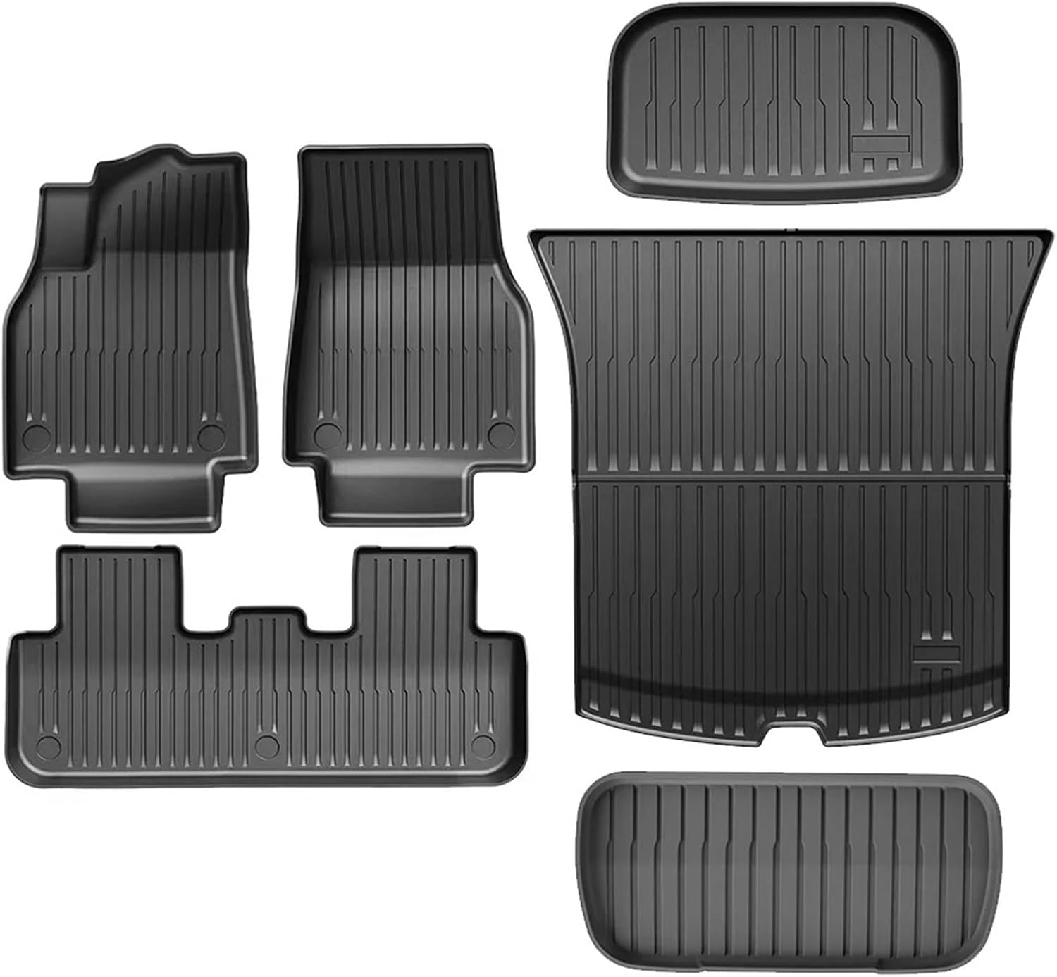 Compatible for Tesla New Model Y Launch 2025+ Juniper 2025+ TPE Floor Mats & Cargo Liner, All Weather Trunk Mats Floor Liner Backrest Mats(1,Right Hand Drive)