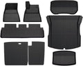 Compatible with Tesla Model 3 2024 Highland TPE Floor Mats & Cargo Liner Waterproof Anti-Slip Trunk Mat TPE Pads Left Right Hand Drive(8PCS RHD)