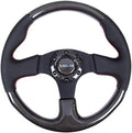 NRG Innovations NRG-ST-310CFRS Carbon Fiber Steering Wheel, 315mm with Red Stitching, Perforated Leather Trim
