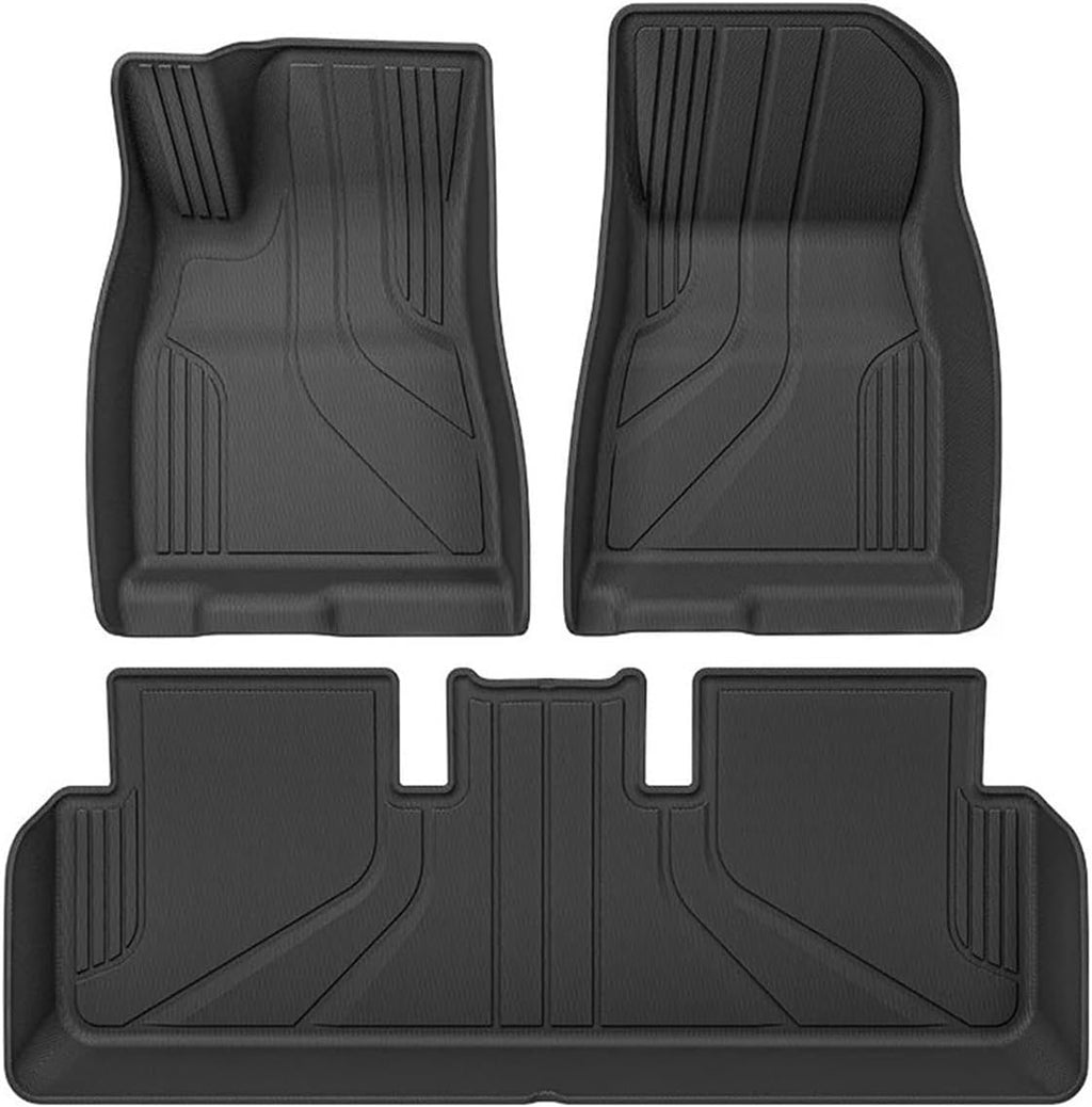 All-Weather TPE Floor Mats Compatible with Tesla Model 3 Highland 2024 Generation Full Set Cargo Liner and Rear Seat Back Mats LHD(3pcs LHD)