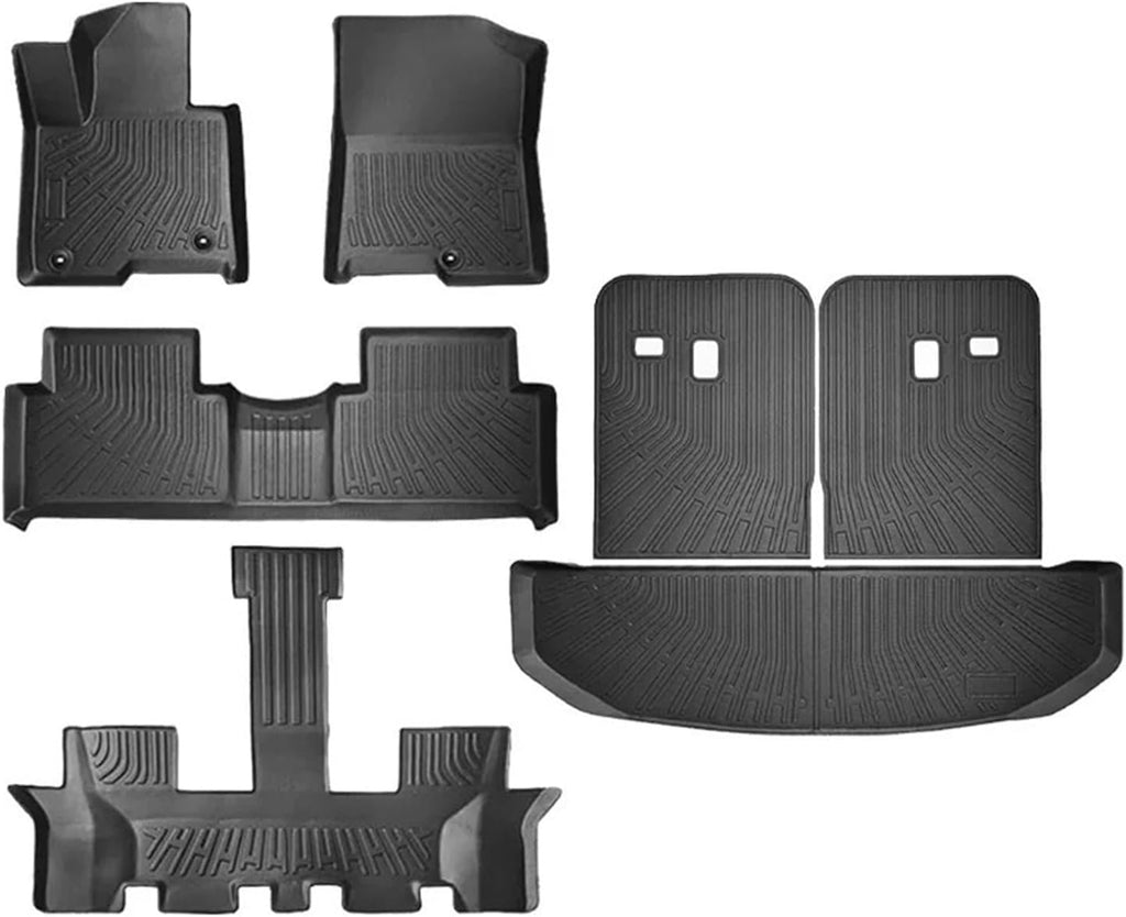Compatible for Kia 2021-2025 Sorento Hybrid TPE Floor Mats & Cargo Liner Set-All Weather Protection for PHEV/HEV with Backrest Cover(Blue)