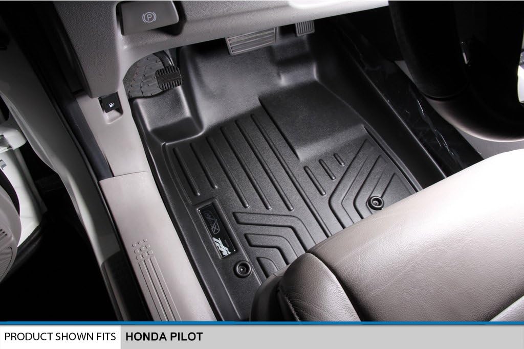 SMARTLINER Custom Fit Floor Mats 3 Row Liner Set for 2009-2015 Honda Pilot