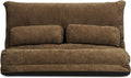 Giantex Adjustable Floor Sofa Couch with 2 Pillows, Multi-Functional 6-Position Foldable Lazy Sofa Sleeper Bed, Multi-Functional Suede Floor Seating Sofa for Reading Gaming (Coffee)