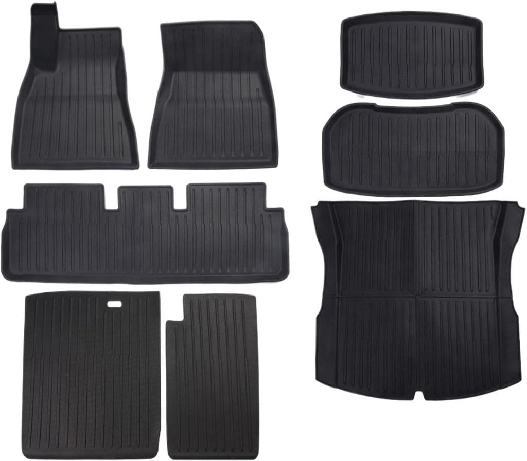 Compatible with Tesla Model 3 Highland 2024 TPE Floor Mats,RHD LHD Floor Mats All Weather Waterproof Non-Slip Cargo Liner Accessories(LHD 6PCS HX3)
