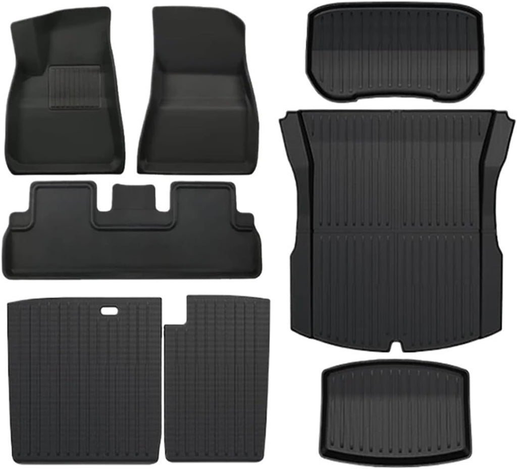 Highland Cargo Liner Floor Mats Anti-Slip Pads Waterproof Trunk Mat,Compatible with Tesla Model 3 2024 Highland Accessories(for 3 8Pcs Mats XPE)