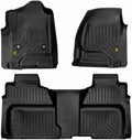 CAT® JustFit™ 3D Custom Fit Floor Mats for Chevy Silverado 1500 Crew Cab 2014-2018, Full Set Front & Rear, Heavy Duty Rubber Floor Liners Laser Measured, Silverado Accessories