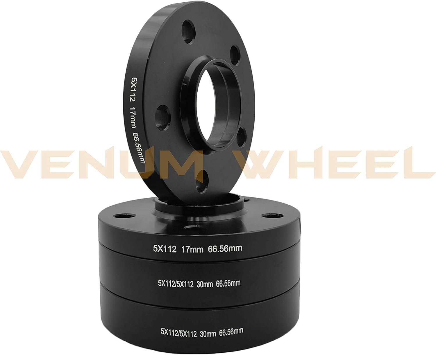 4 Pc 5x112 MM Hub Centric 17 MM & 30 MM Wheel Spacers 66.6 Wheel Bore + Black M14x1.5 Conical Spline Tuner Bolts Aftermarket Wheels Works with Audi 2009 + A4 A5 A6 A7 A8 S4 S5 S6 S7