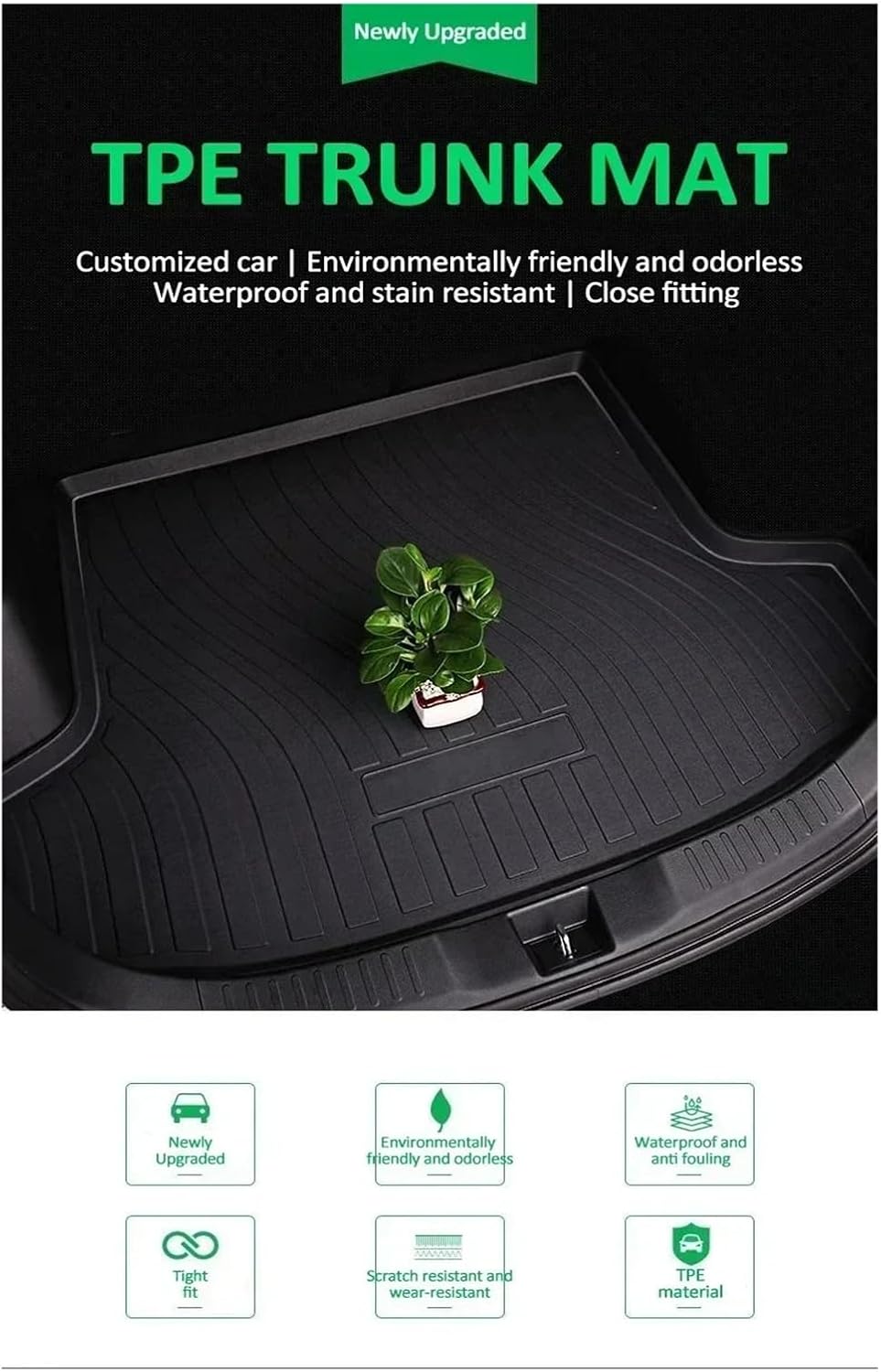 Car Trunk Mat Compatible for Equinox Plus MK4 2024-2026 Trunk Rubber Cargo Liner Carpet Cover Floor Mats Cars Accessories