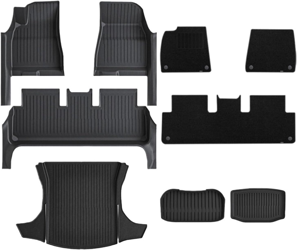TPE Floor Mat with Door Sill Protector Compatible with Tesla Model 3 Highland Floor Trunk Mats Cargo Liner 2025 2024 Accessories(DLFM-9PCS)