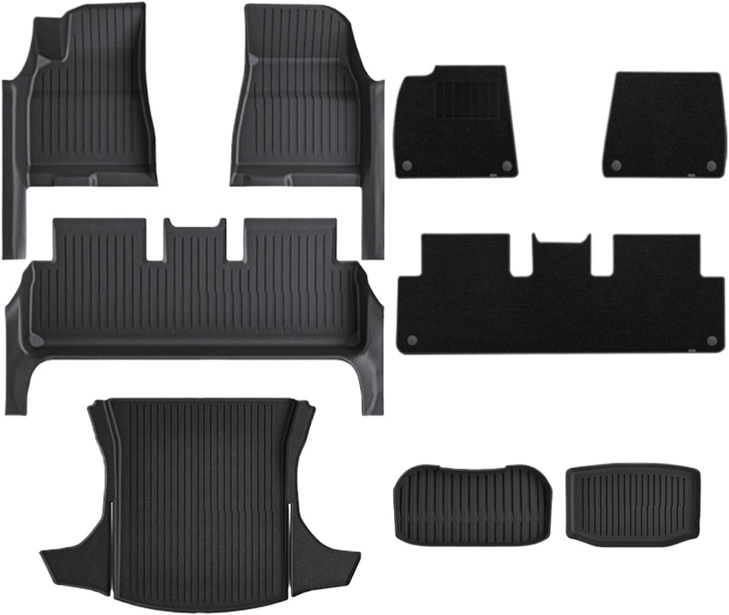 TPE Floor Mat with Door Sill Protector Compatible with Tesla Model 3 Highland Floor Trunk Mats Cargo Liner 2025 2024 Accessories(DLFM-9PCS)