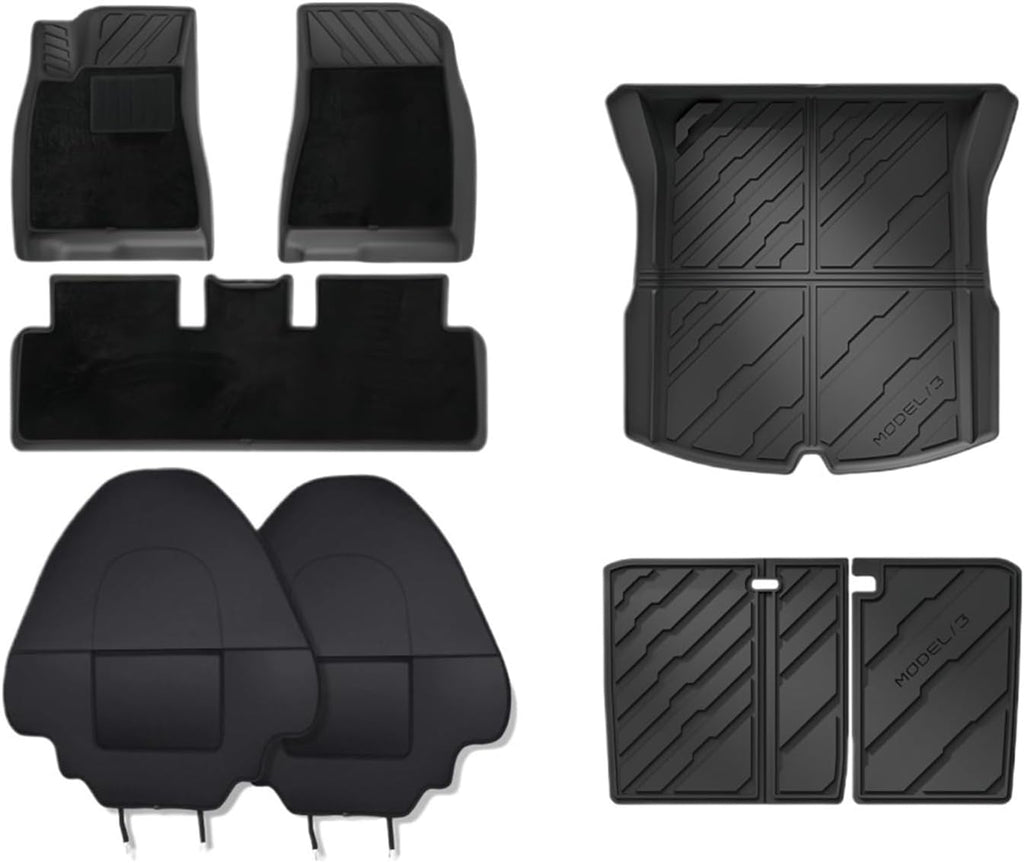 Floor Mats Compatible with Tesla Model 3 2024 Highland All Weather Cargo Liner Floor Mats Frunk Trunk Mats Backseat Protector Pad(11pcs Set)