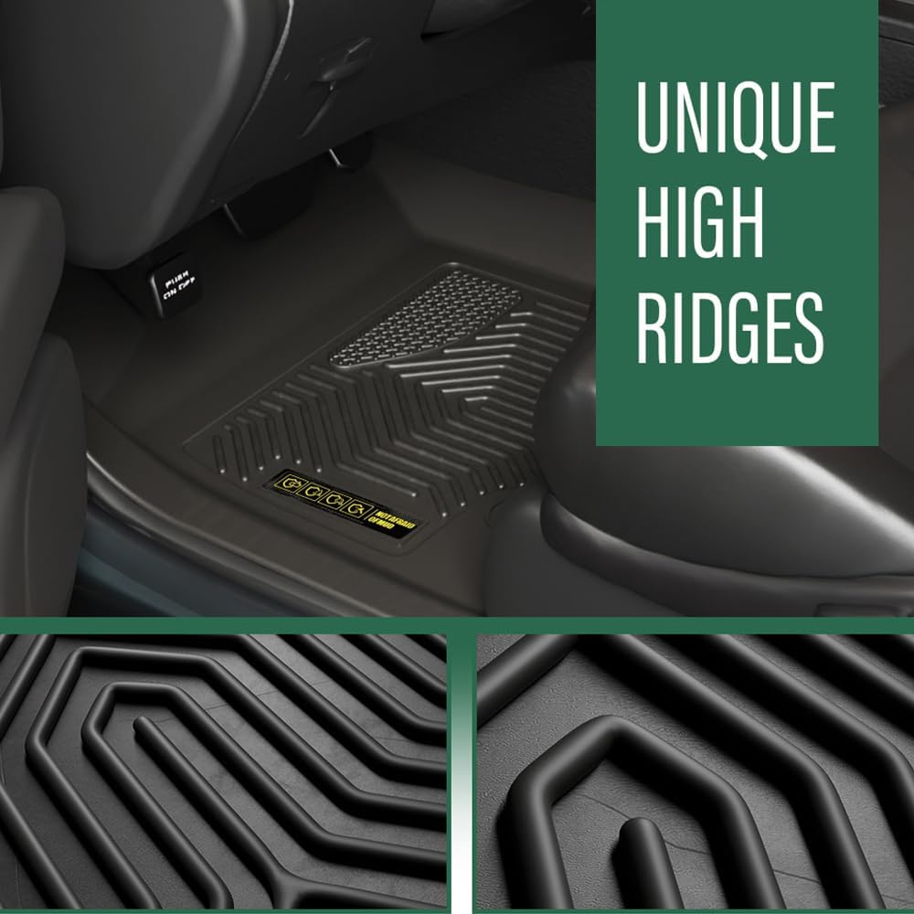 GRAND ORANGE Floor Mats Cargo Liner Fit Honda Odyssey 2018-2025 Mini Passenger Van,TPE All Weather Custom Fit Full Cover Protection 1st & 2nd & 3rd Row Cargo Liner Accessories 5Pcs