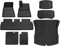 Compatible with Tesla Model 3 2024 Highland Floor Mats Cargo Liner Waterproof Anti-Slip Trunk Mat TPE Pads Left Right Rubber Accessories(RHD 8pcs)