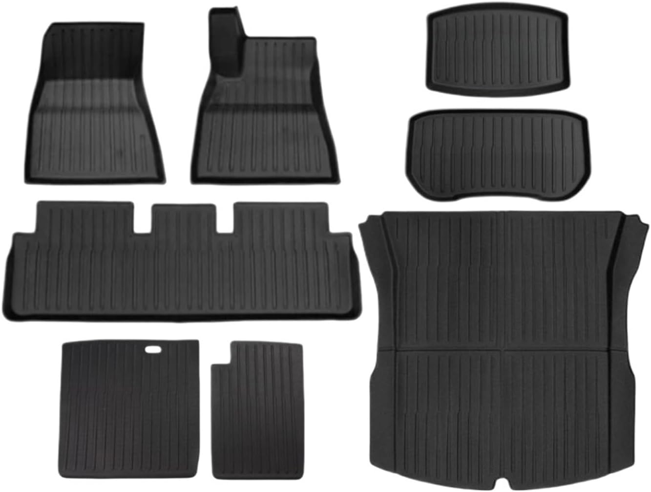 Compatible with Tesla Model 3 2024 Highland Floor Mats Cargo Liner Waterproof Anti-Slip Trunk Mat TPE Pads Left Right Rubber Accessories(RHD 8pcs)