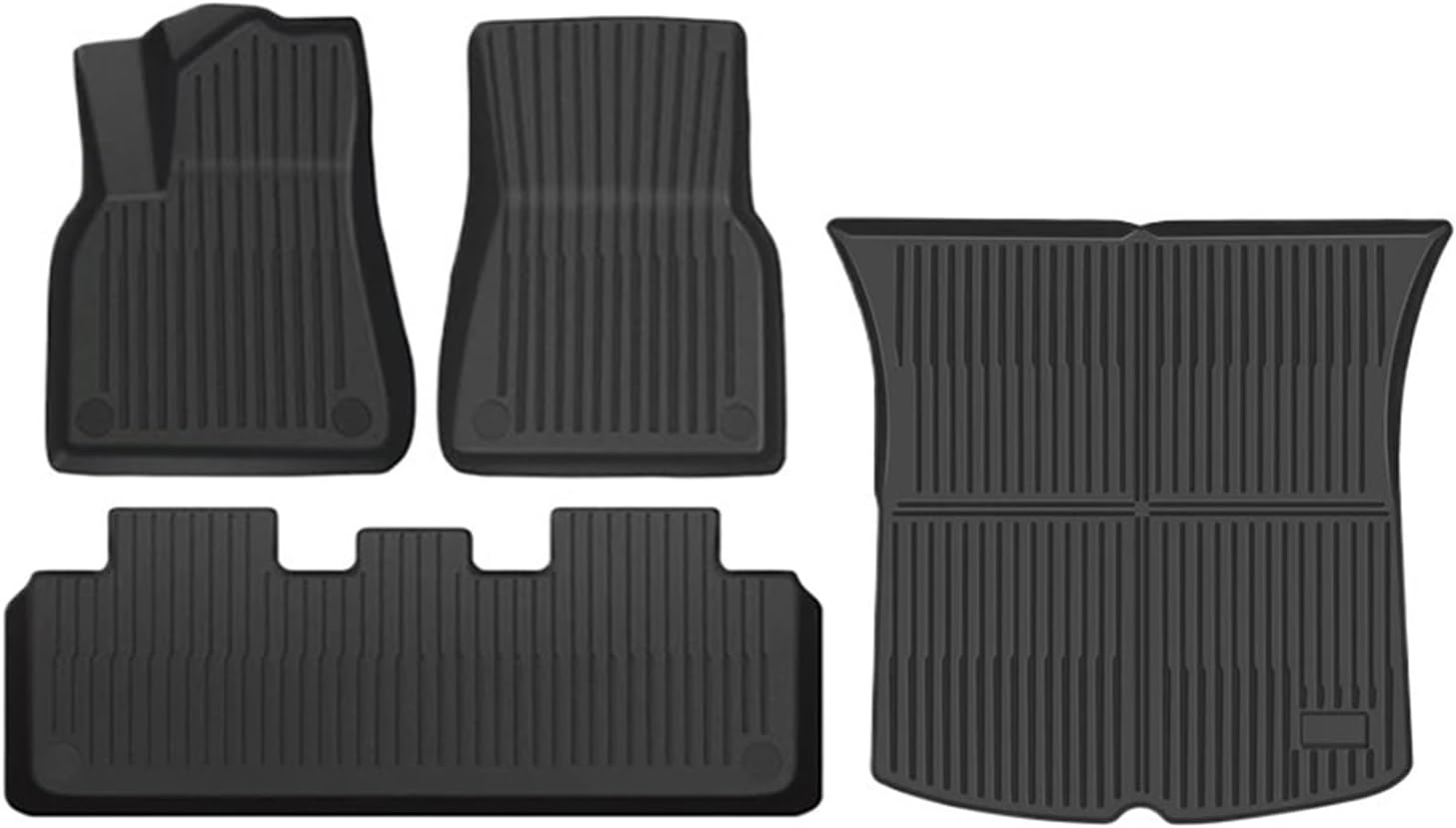 Floor Mats Compatible with Tesla Model 3 Y 2021-2024 5-Seater Custom All Weather Heavy Duty TPE Cargo Liner Trunk Accessories(Y TPE LHD 4PCS)