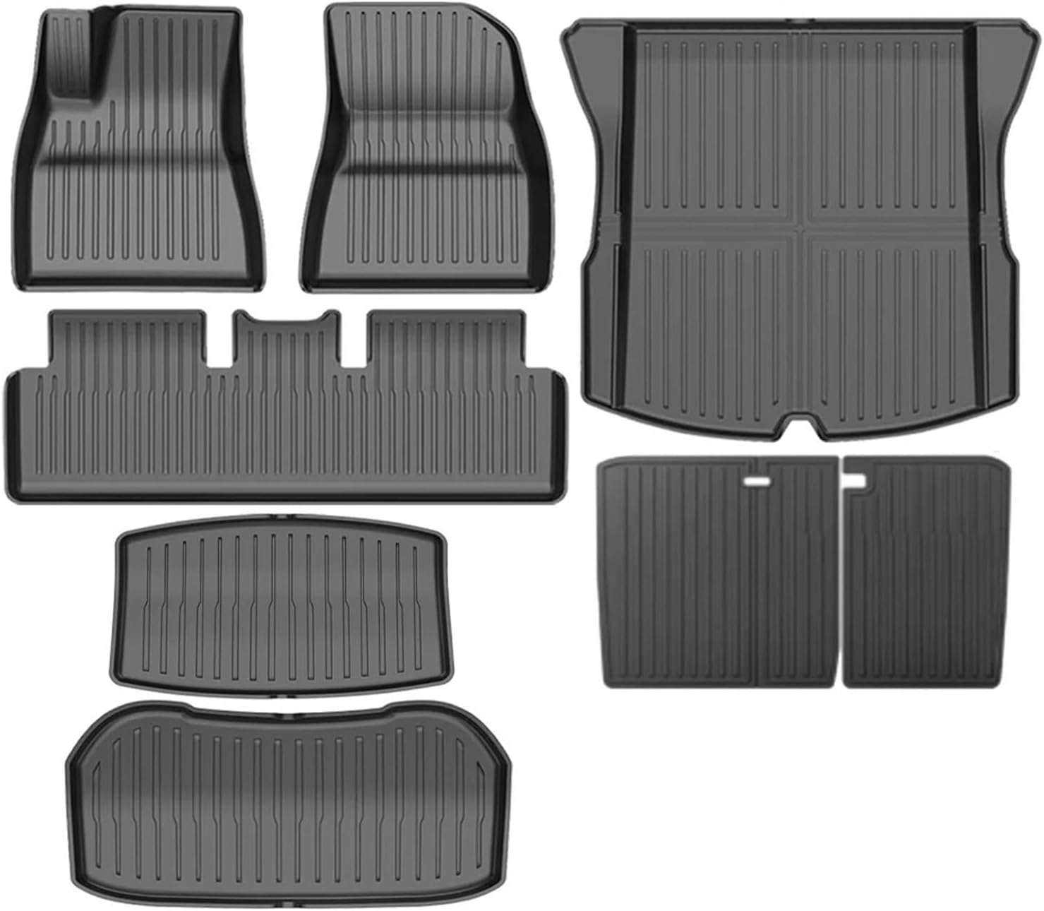 Compatible with Tesla Model 3 Highland 2024 TPE Floor Mats,All Weather Waterproof Anti-Slip Front Rear Cargo Liner Trunk Mat(Right Rudder 4pcs)