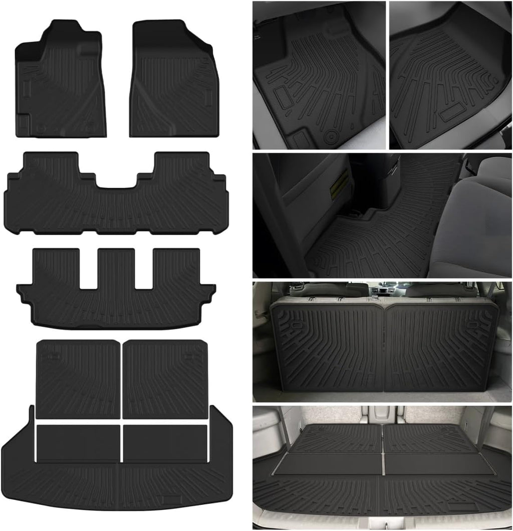 Cartist Floor Mats & Cargo Liner Fit for Toyota Highlander (Non-Hybird) 2008-2013 Accessories All Weather Cargo Liners Carpet Protection