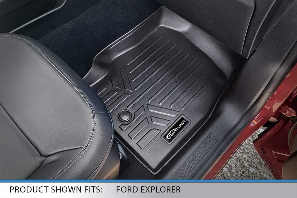 SMARTLINER Floor Mats 3 Rows - Cargo Liner Behind 3rd Row Set Compatible with 2020-2023 Ford Explorer