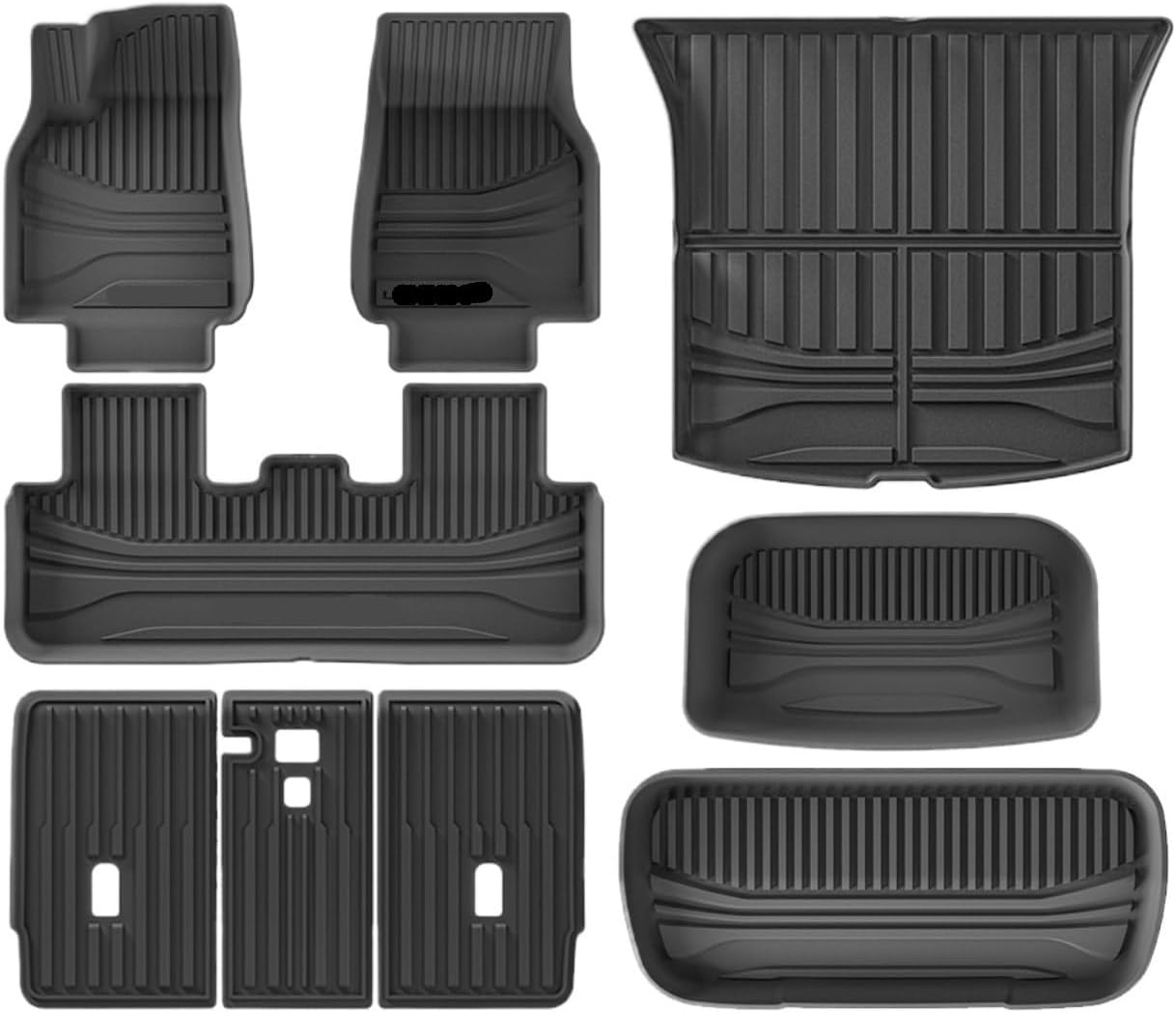 Compatible with Tesla Model Y Launch 2025+ Juniper TPE Floor Mats & Cargo Liner, All Weather Trunk Mats Floor Liner Backrest Mats LHD(Green)