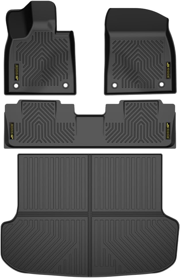 ALLGOOD TPE Floor Mats Cargo Liners Fit LX RX300 2019 4PCS 1st & 2nd Row & Truck Bed Mats All Weather Protection Black Alfombras para Carro