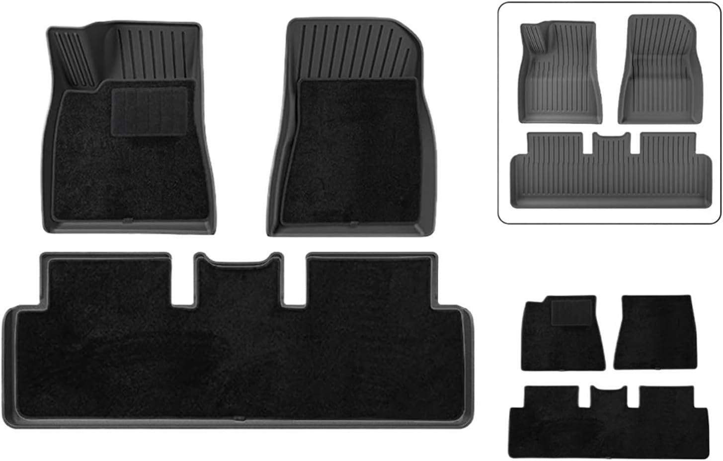 Compatible with 2024 Tesla Model 3 Highland Floor Mats TPE All Weather Front Rear Cargo Liner Mat, Waterproof Anti-Slip Mats Accessories(2024 M3D FM LHD)