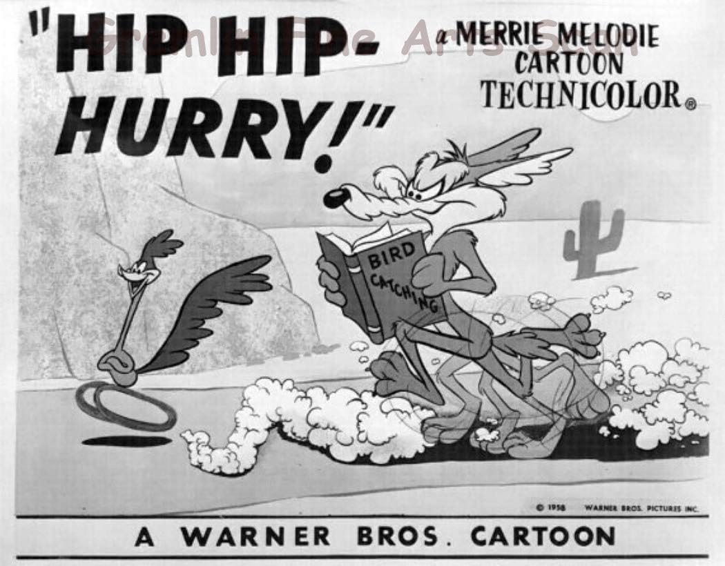 The Road Runner and Wile E. Coyote in'Hip, Hip-Hurry' Studio Lobby Card Publicity Still - Chuck Jones directed. Warner Brothers