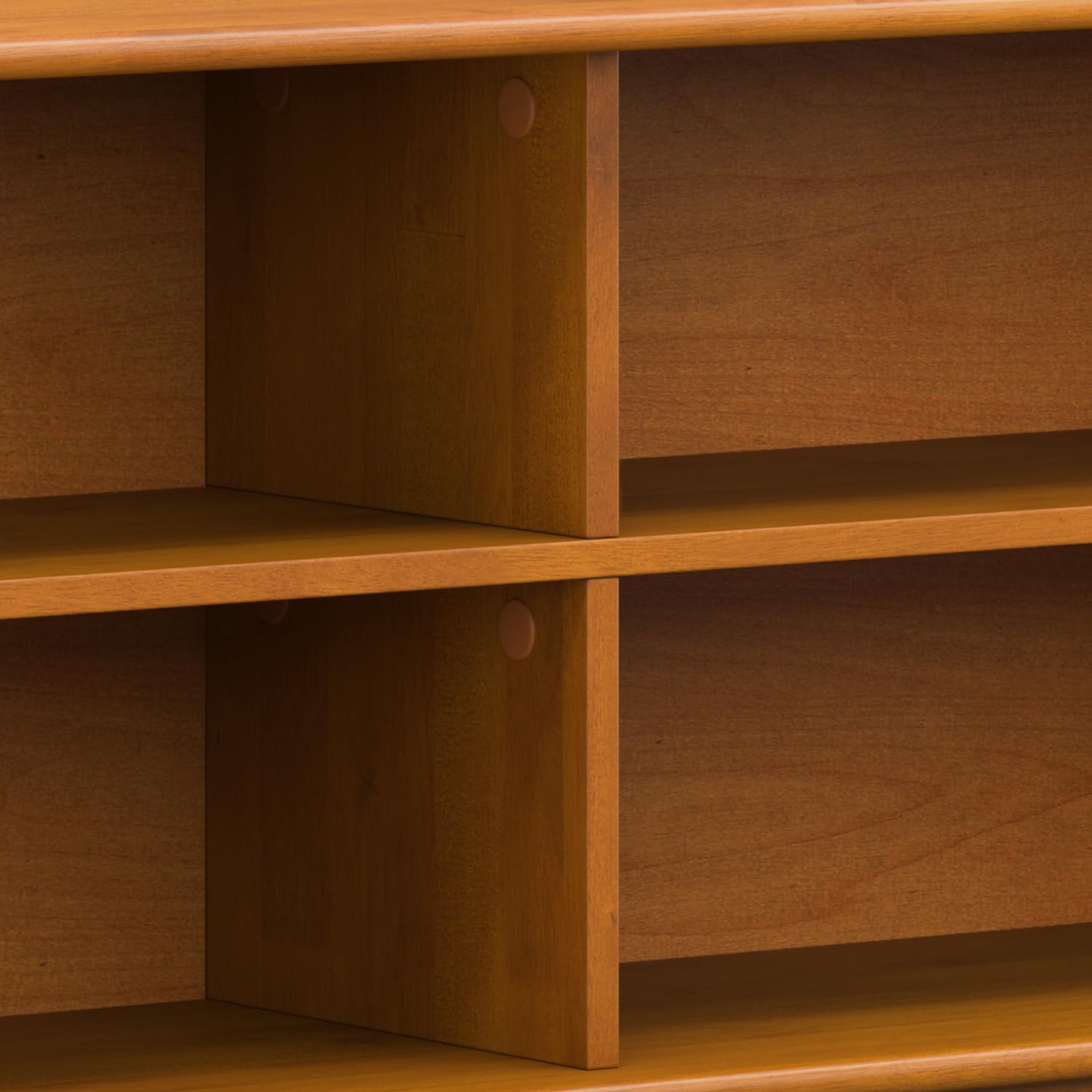 SIMPLIHOME Draper Bookcase - 30 inch Tall Solid Wood Low Bookshelf in Teak Brown, Mid-Century Modern Storage for Living Room, Study Room or Office with Tapered Legs and Wide Open Shelves
