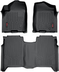 Rough Country All Weather Floor Mats for Nissan Titan Crew Cab (2004-2015) - Non-Slip Waterproof Flexible Floor Mat, Front & Rear Set