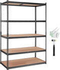 VEVOR Storage Shelving Unit, 5-Tier Adjustable Storage Shelves, 48' L x 24' W x 72' H Heavy Duty Garage Storage Shelves, Metal Shelves for Kitchen Pantry Basement Bathroom Laundry