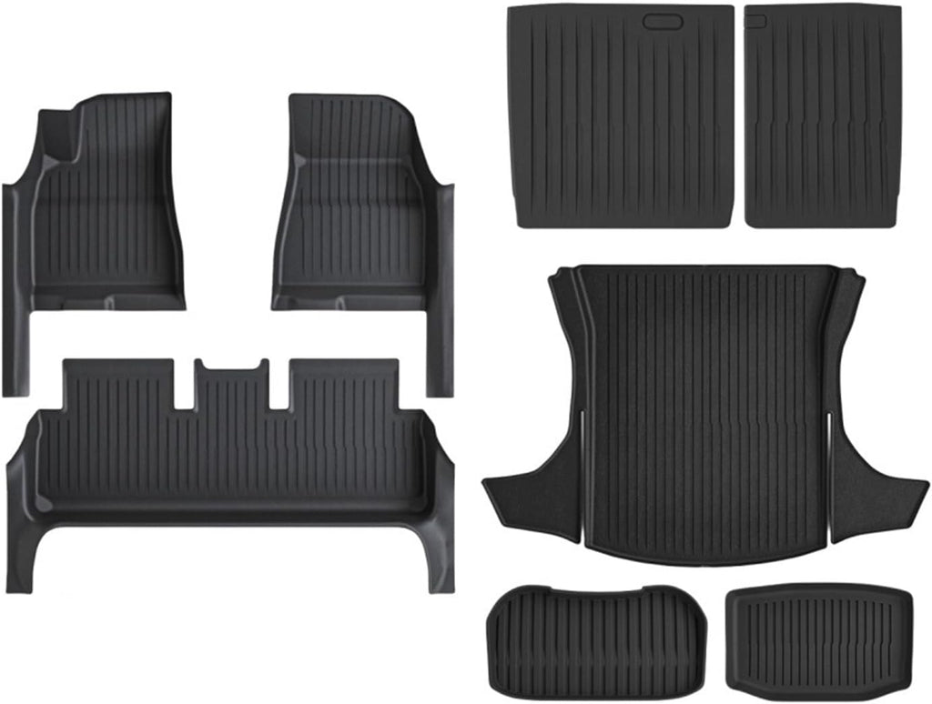 Fully Protection Floor Liners 2024 2025 Compatible with Tesla Model 3 Highland Floor Mats with Door Sill Protector Front Rear Cargo Liner(8PCS Set)