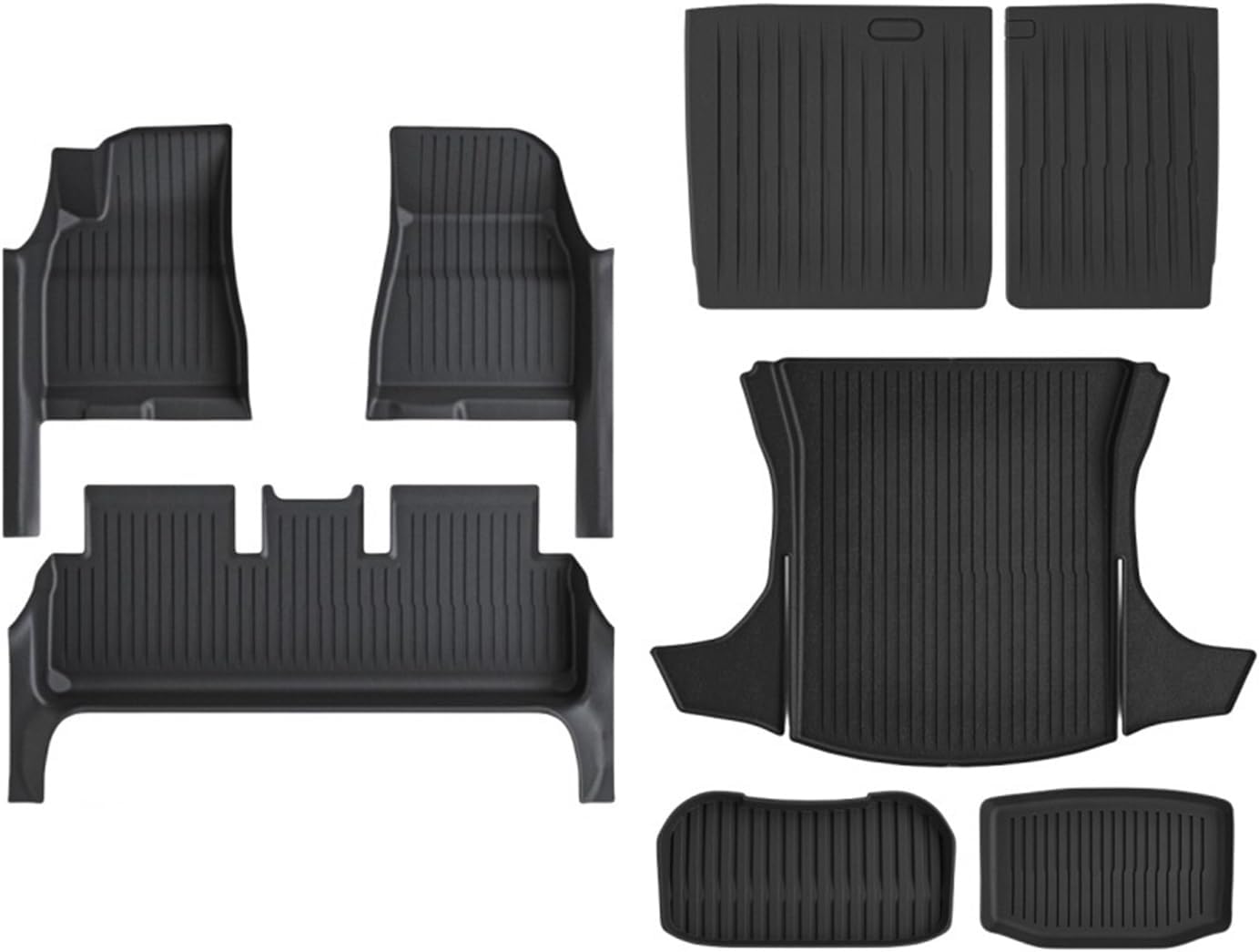Fully Protection Floor Liners 2024 2025 Compatible with Tesla Model 3 Highland Floor Mats with Door Sill Protector Front Rear Cargo Liner(8PCS Set)