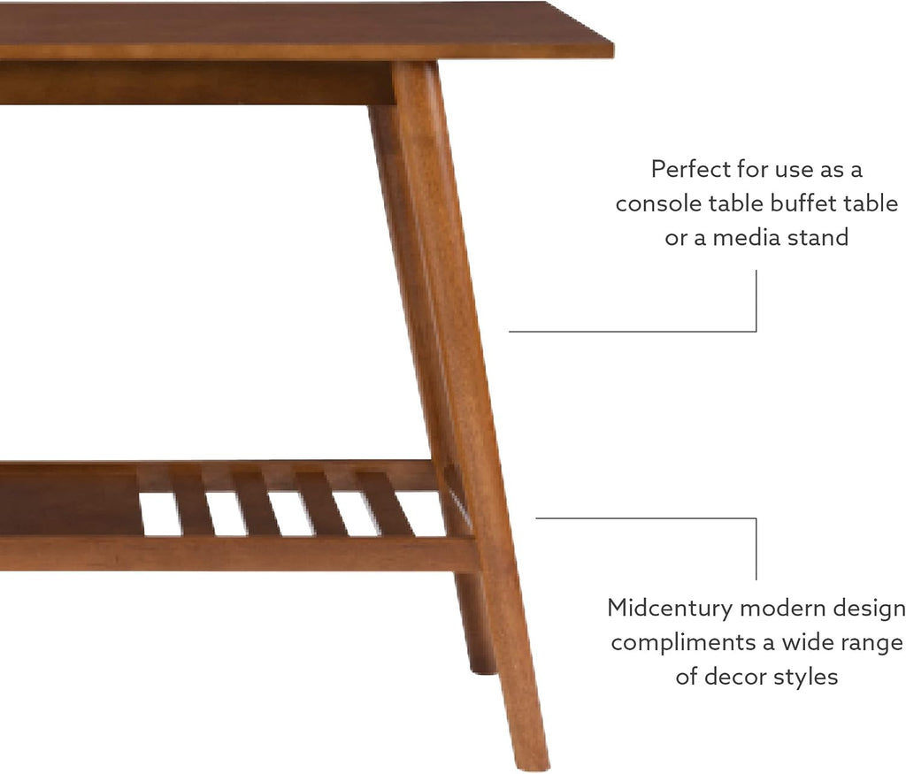 Linon Melissa Mid-Century Modern Walnut Console Table