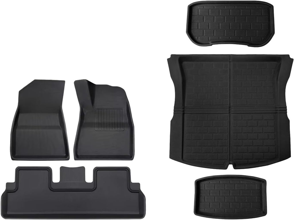 Compatible with Tesla Model 3 Highland 2024 XPE Floor Mats Cargo Liners All Weather Trunk Floor Mat Waterproof Left Right Hand Drive(6PCS RHD)