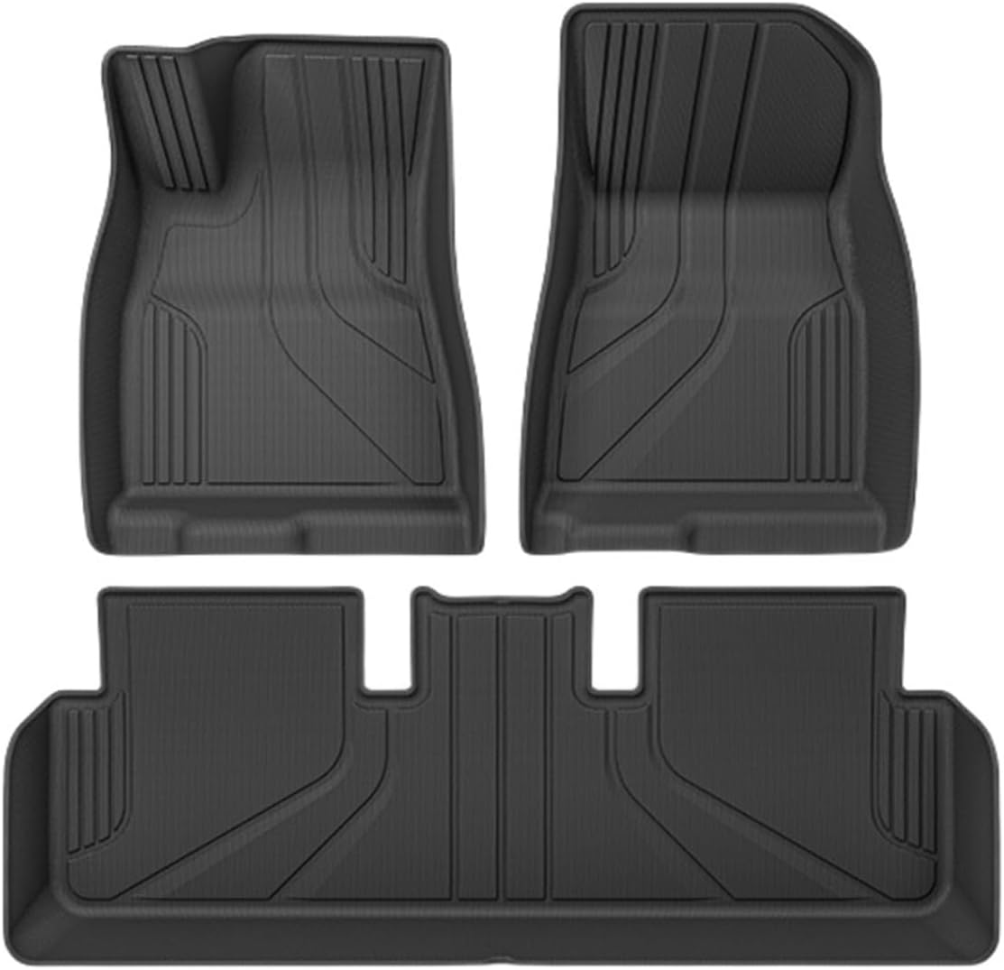 TPE Floor Mats Compatible with Tesla Model 3 Highland 2024 High Edge Trunk Mats Cargo Liner Rear Seat Back Mats LHD(Floor mat)