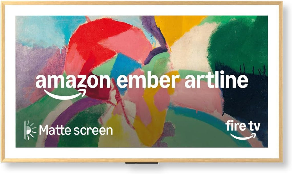 Amazon Ember Artline 55' with Fire TV (newest model), 4K Ultra HD QLED smart TV with free art and photos, anti-glare display, custom frames, Dolby Vision, find shows faster with Alexa+ - Ash