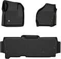 ALLGOOD TPE All Weather Car Floor Mats Compatible with Ford F250 F350 Super Duty Super Cab 1999-2007 3PCS 1st & 2nd Row Floor Liners for Car Black